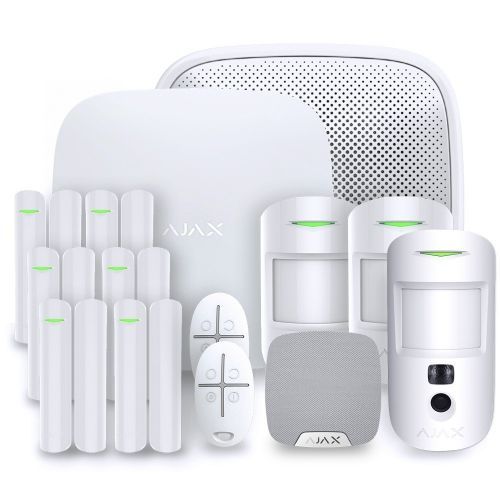 Alarme maison sans fil Ajax Hub 2 Plus - Kit 5 - Blanc