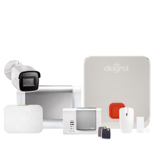 Pack alarme maison connectée DIAG14CSF avec caméra extérieure - Compatible Animaux - Diagral