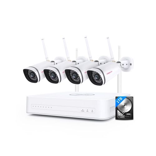 Kit vidéosurveillance numérique Wifi 4 caméras 1080P avec disque dur 1T inclus - Foscam 