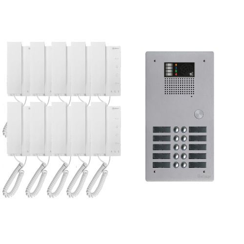 Kit interphone audio collectif BUS 2 fils G2P 10 appels - GKAG2P/210 - GOLMAR