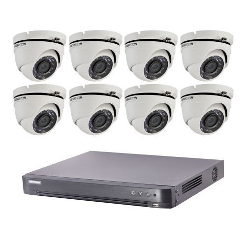 Kit video surveillance Turbo HD Hikvision 8 caméras dôme