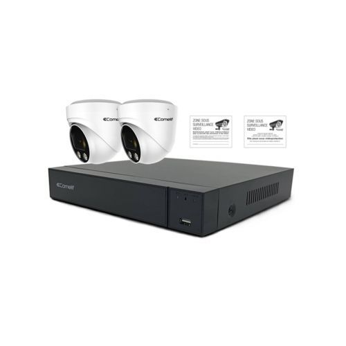 Kit de vidéosurveillance avec 2 caméras mini-dôme IP et enregistreur NVR - Comelit
